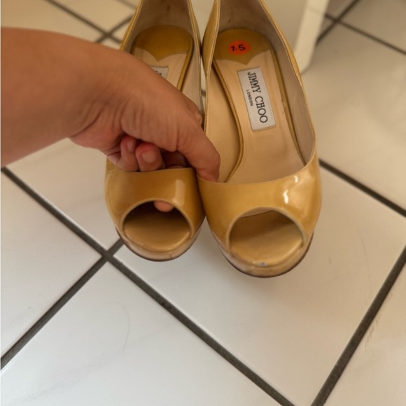 Jimmy Choo Peep Toe Tan leather heels - Picture 11 of 16